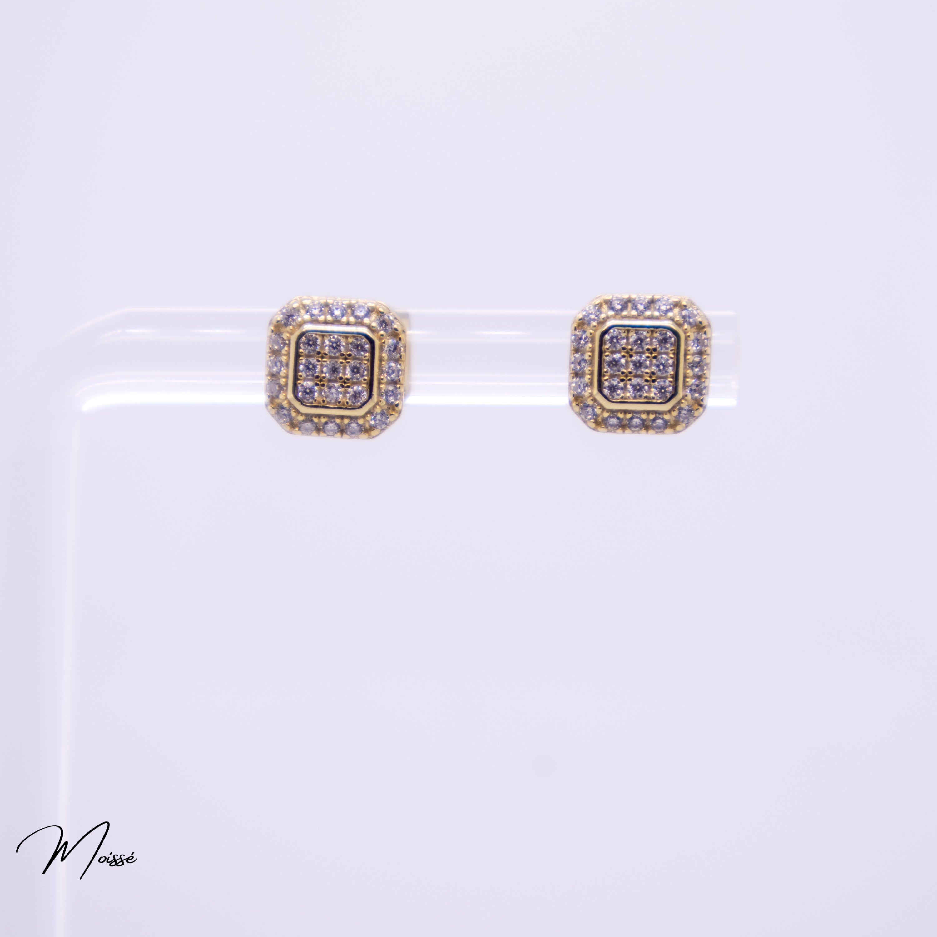 Renée Studs | Moissanite Cushion Cluster Earrings