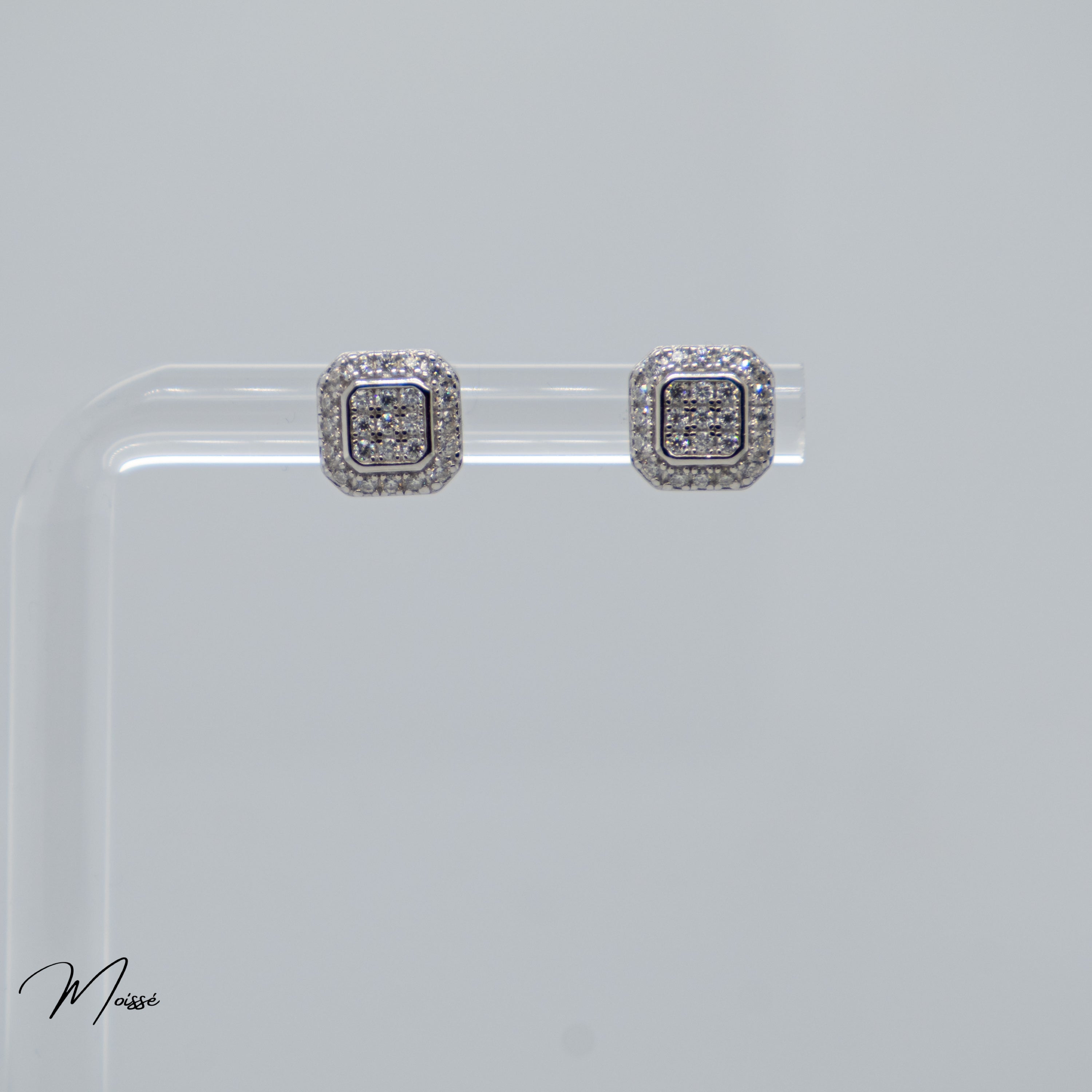Renée Studs | Moissanite Cushion Cluster Earrings