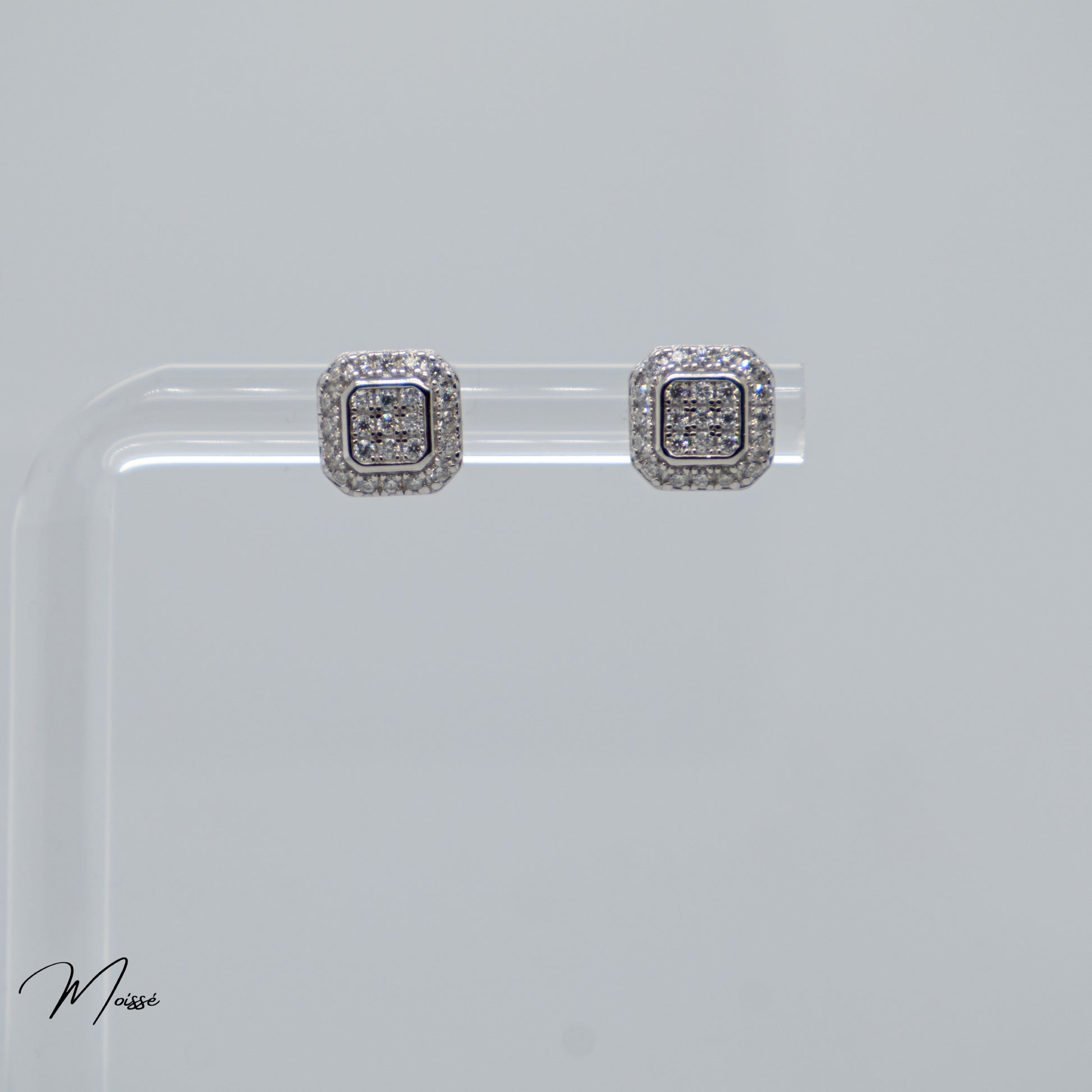 Renée Studs | Moissanite Cushion Cluster Earrings