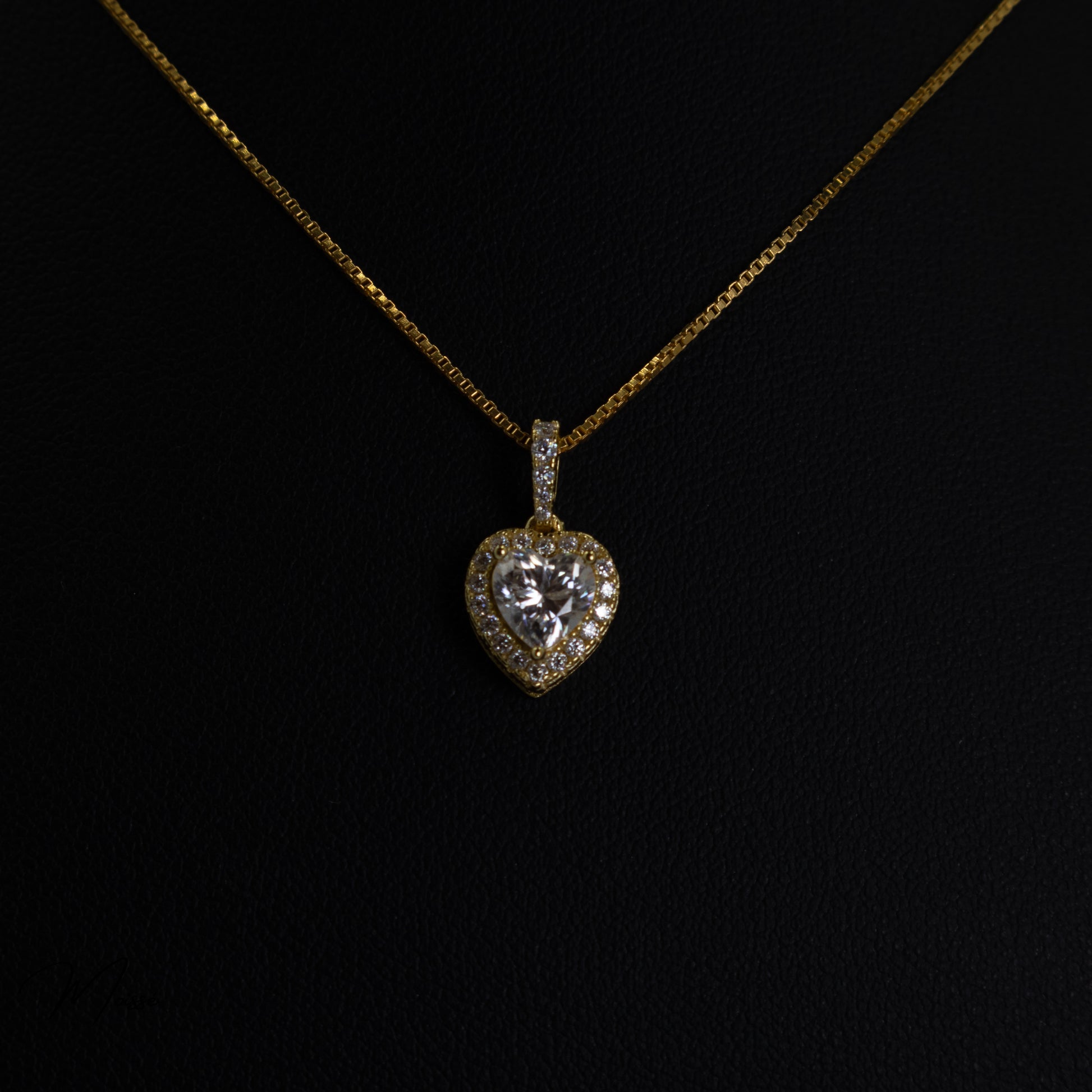 The Ramona Pendant | Moissanite Halo Heart Necklace