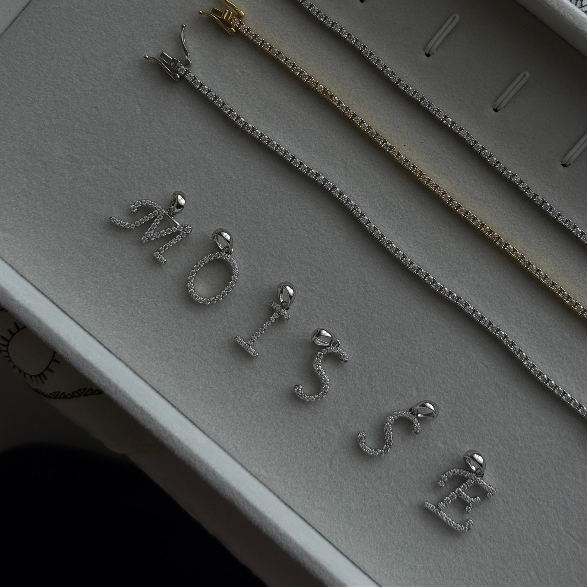 Letter Pendants in sterling silver