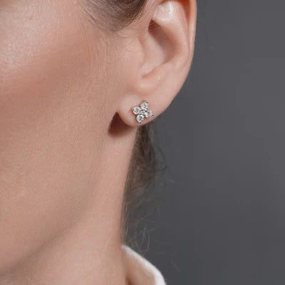 Nicole Studs | Moissanite Flower Earrings