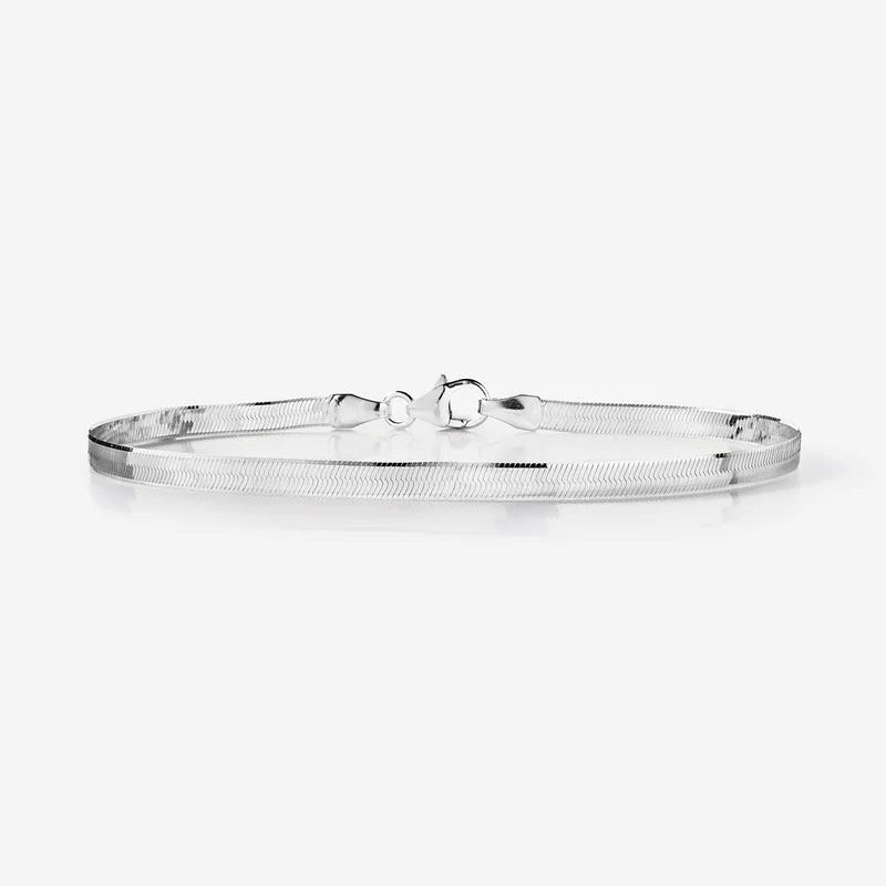 Silver bracelet on a white background