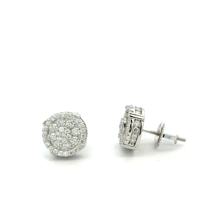 Sophia Studs | Moissanite Cluster with Hidden Halo Earrings
